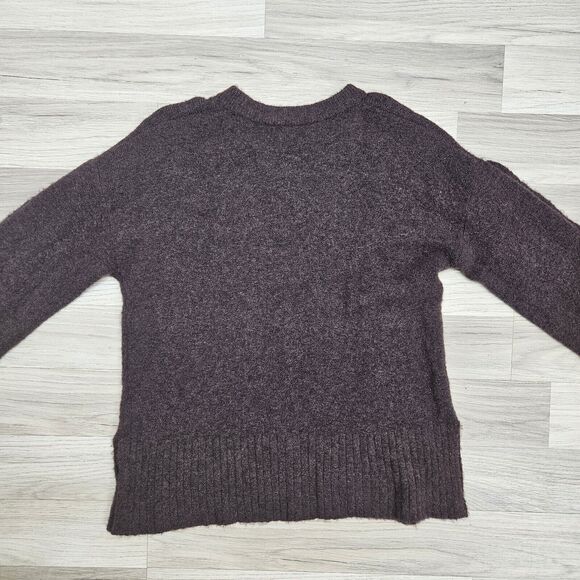 MADEWELL Womens Brown Button Sleeve Alpaca Wool Pullover Sweater Small - Picture 6 of 6